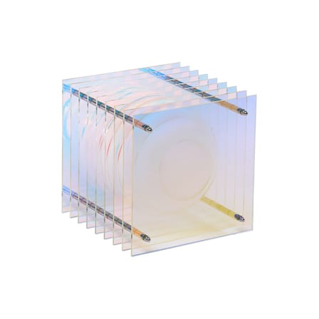 Lampe de table Lop Dreamy Big Square plastique multicolore / Reflets iridescents changeants - BANG