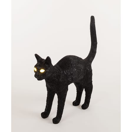 Lampe sans fil rechargeable Jobby the Cat plastique noir / L 46 x H 52 cm - Seletti