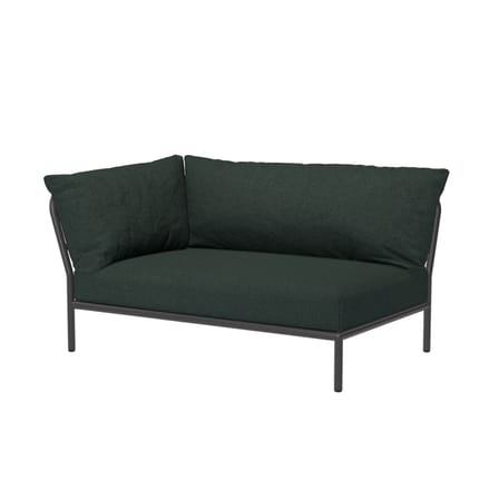 Modulares Gartensofa Level 2 textil grün / Extra weiche Rückenlehne - Eckmodul links - L 139 x T 92,5 cm - Houe