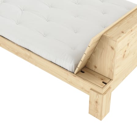 Lit double Layers Headboard / Pour matelas 140 x 200 cm - Avec tête de lit & rangements - KARUP