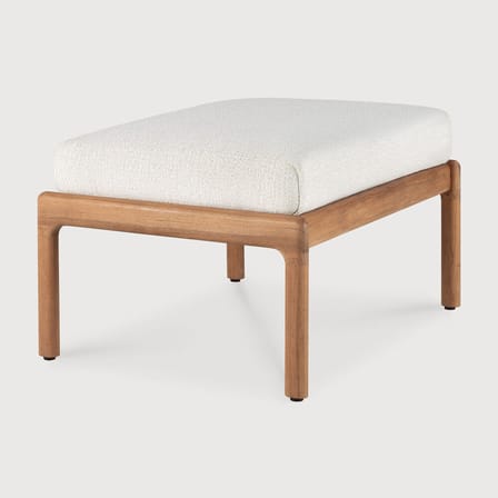 Pouf d'extérieur Jack Outdoor tissu bois blanc / Teck - 71 x 54 cm - Ethnicraft