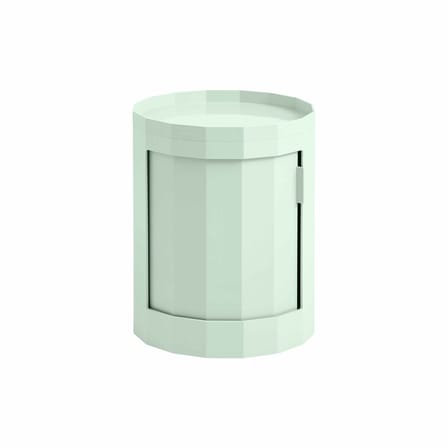 Facet Low Storage plastic material green / H 49 cm - 1 Door / With Casters - Hay