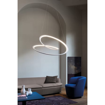 Suspension Kepler Uplight LED métal noir / Ø 110 cm- Lumière vers le haut - Nemo