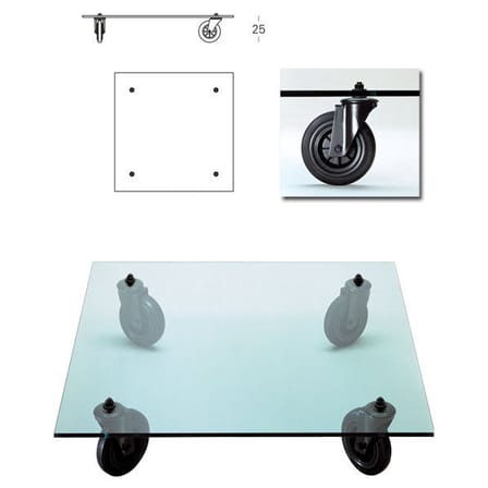 Table basse  verre transparent / Gae Aulenti, 1980 - 120 x 120 cm - Fontana Arte