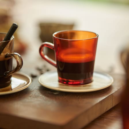 Tasse à café 70s glassware verre orange / Set de 4 - 23 cl - HK LIVING