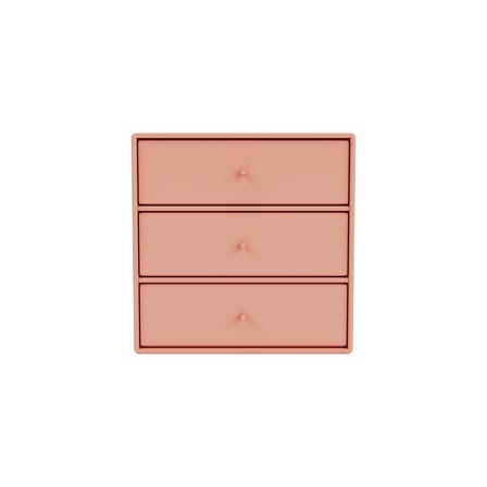 Rangement mural Montana Mini 1007 bois rose / 3 tiroirs - 35 x 35 x P 25 cm / Seconde vie - MONTANA