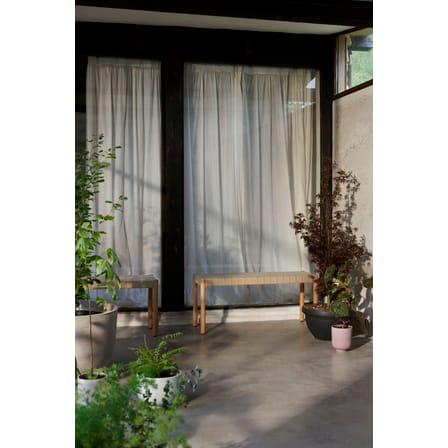 Banc Betty TK4 tissu bois beige / L 105 cm - Sangles en lin - &tradition