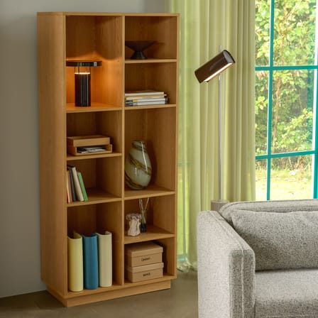 Bibliothèque Disco Large bois naturel / L 80 x P 30 x H 180 cm - HÜBSCH