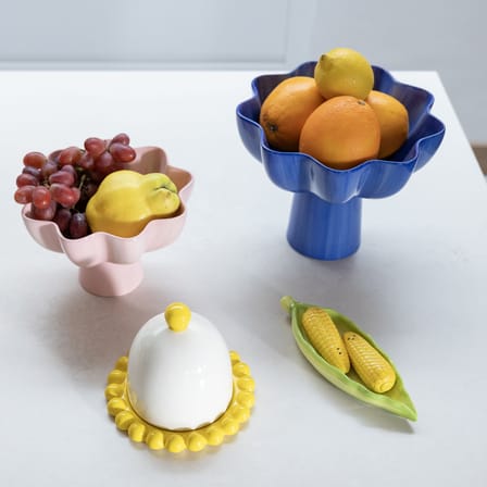 Coupe Sun céramique bleu / Ø 24,5 x H 19 cm - & klevering