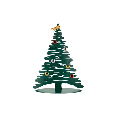 Decorazione natalizie Bark Tree metallo verde / Albero H 45 cm + 6 calamite colorate - Alessi