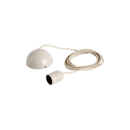 Common Electrical system for suspension textile grey / Set Fabric cable 4m, rose, Socket E27 - Hay