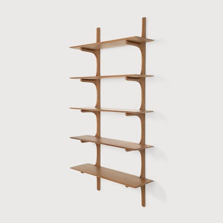 Étagère PI bois naturel / 5 étagères - Acajou massif / L 100 x H 196 cm - Ethnicraft