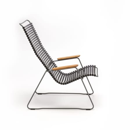 Fauteuil bas Click Lounge plastique noir / Dossier haut - Houe