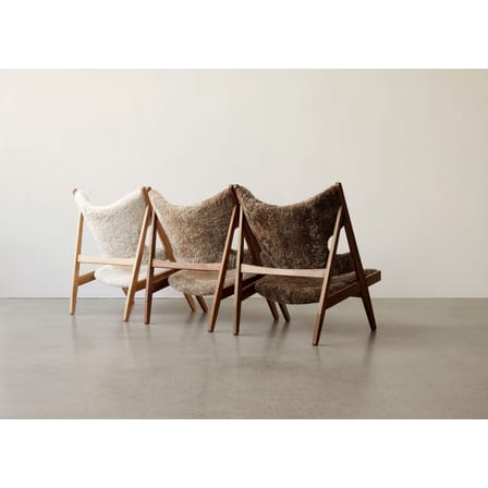 Sessel Knitting textil holz weiß / Schaffell - Audo Copenhagen