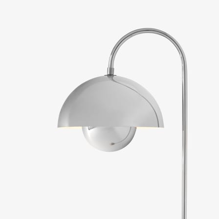 Lampadaire Flowerpot VP12 métal argent / Verner Panton, 1969 - &tradition