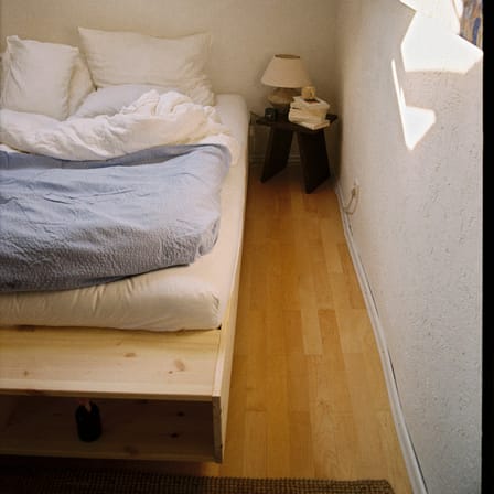 Lit 1 place Merge bois naturel / Pour matelas 120 x 200 cm - KARUP