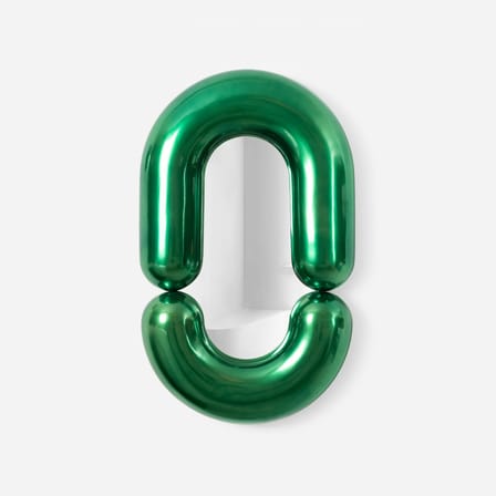 Miroir mural Zodiac Bumper Medium céramique vert /  L 55 x H 90 cm - Jean-Baptiste Fastrez, 2020 - Moustache