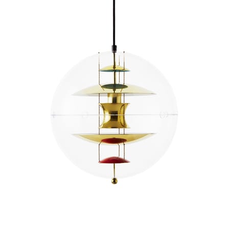 VP Globe Pendant plastic material gold transparent Ø 40 cm - Panton 1969 - Verpan