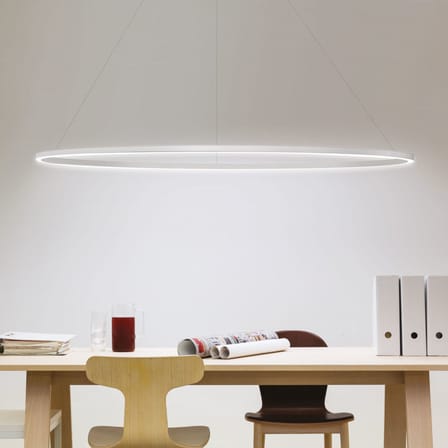 Pendelleuchte Ellisse Major LED metall gold / 135 x 70 cm - Licht nach oben 2700K - Nemo