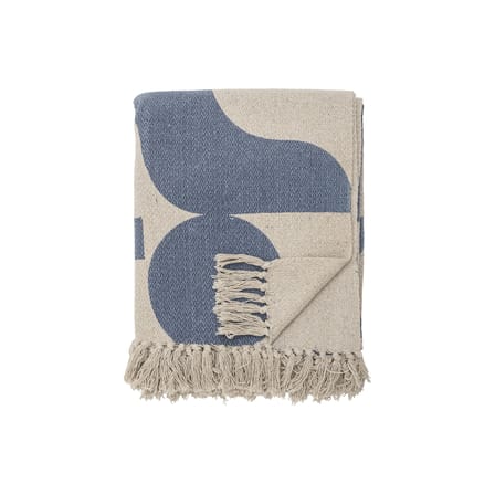 Plaid Agno tissu bleu / 160 x 130 cm - Coton recyclé - Bloomingville