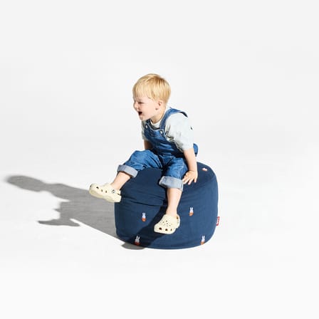 Pouf bambini Point Cord x Miffy  tessuto blu / Velluto riciclato - Ø 50 cm - Fatboy