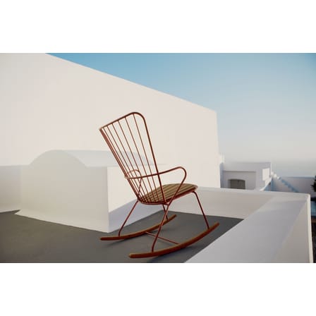 Rocking chair Paon métal blanc / bambou - Houe
