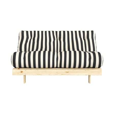 Schlafcouch Roots textil schwarz / L 140 cm – 3 Positionen / Struktur aus heller Kiefer - KARUP