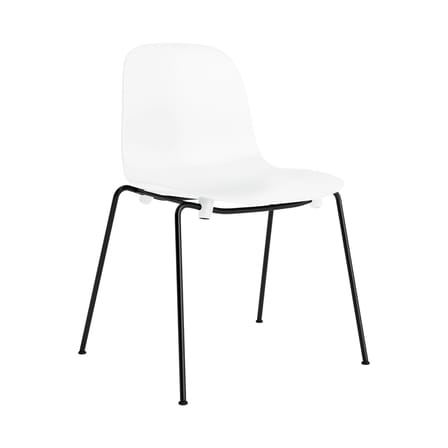 Form Stacking chair plastic material white / 4 metal legs - Normann Copenhagen
