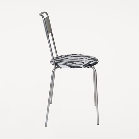 Stapelbarer Stuhl Petit Rond INDOOR metall / Sitzfläche aus Zebra-Gewebe - Frama 