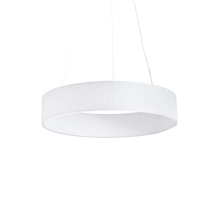 Suspension Ronde tissu blanc / LED - Ø 80 cm - Dix Heures Dix