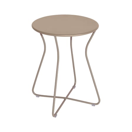 Tabouret Cocotte métal beige / Table d'appoint - H 45 cm - Fermob