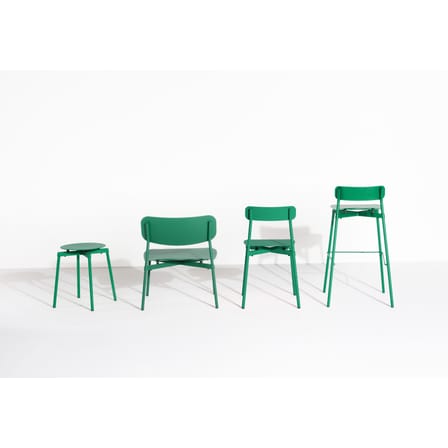 Tabouret empilable Fromme métal vert / Aluminium - Petite Friture