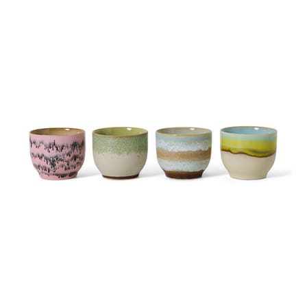 Set de 4 tasses à espresso 70s ceramics / 25 cl - HK LIVING