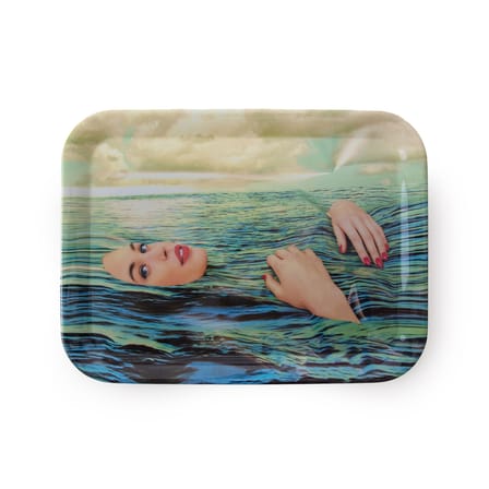 Toiletpaper - Sea girl Tray plastic material blue / 32 x 43.5 cm - Melamine - Seletti