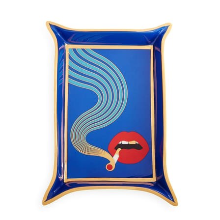 Coupelle Full Dose céramique bleu multicolore / Vide-poches - 18 x 13 cm - Jonathan Adler