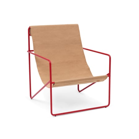Desert Armchair textile beige / Red structure - Recycled plastic bottles - Ferm Living