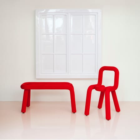 Banc rembourré Bold Sparkling tissu bleu / Scintillant - L 100 cm - Moustache