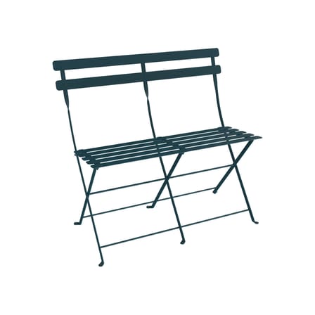 Banquette Bistro métal bleu / Pliante - 2 places / L 88 cm - Fermob