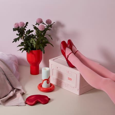 Boîte Box Medium plastique rose / 40 x 29 x H 23,7 cm - Empilable - STUDIO ABOUT