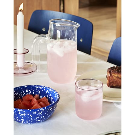 Bougeoir Flare Small verre rose / H 7,5 cm - Hay