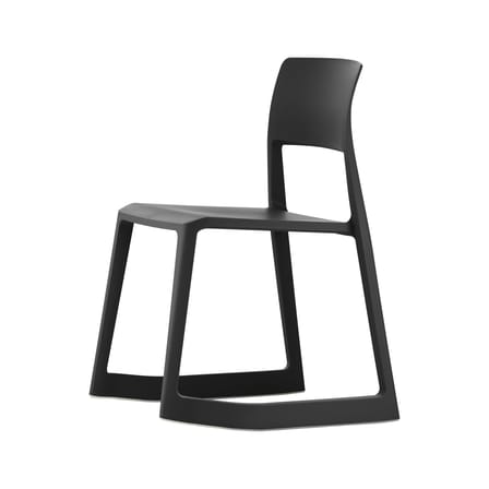 Chaise empilable Tip Ton RE noir / Plastique recyclé - Inclinable & ergonomique - Vitra