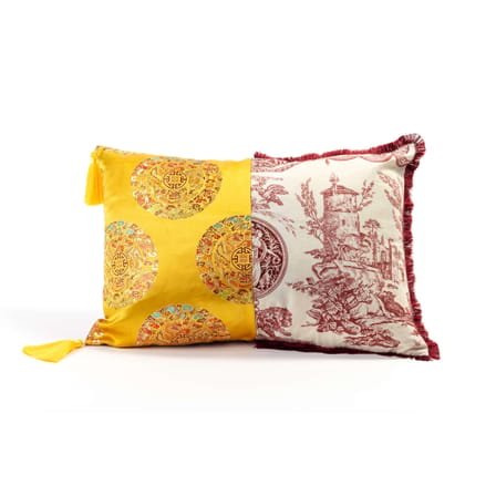 Coussin Hybrid - Ottavia tissu jaune / 50 x 35 cm - Seletti