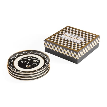 Marseilles Dessert plate ceramic white / Set of 4 - Ø 16.5 cm - Jonathan Adler
