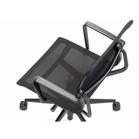 Fauteuil à roulettes Physix tissu noir / Tissu résille - Vitra