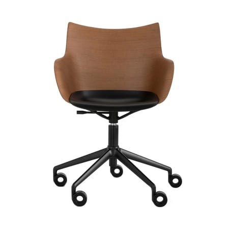Fauteuil à roulettes Q/Wood bois naturel - Kartell