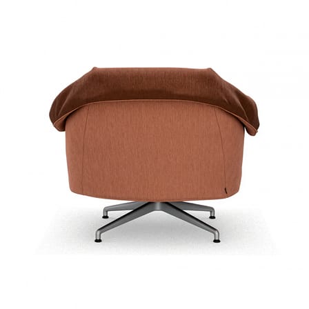 Fauteuil pivotant Bascule Lowback tissu marron / Mécanisme d’inclinaison - Piètement 4 branches - Vitra
