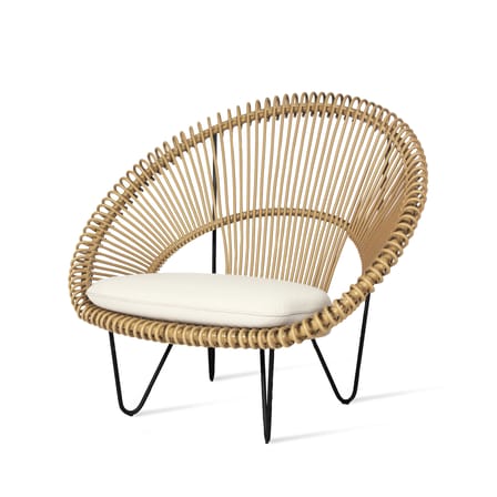 Fauteuil rembourré Roy Cocoon / Osier polyéthylène tressé main - Vincent Sheppard