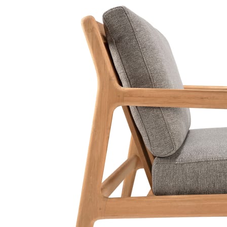 Poltrona imbottita Jack Outdoor tessuto legno marrone beige / Teck & tessuto - Ethnicraft