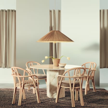 Sessel Bistra faser holz natur / Gepolsterte Sitzfläche - Gubi