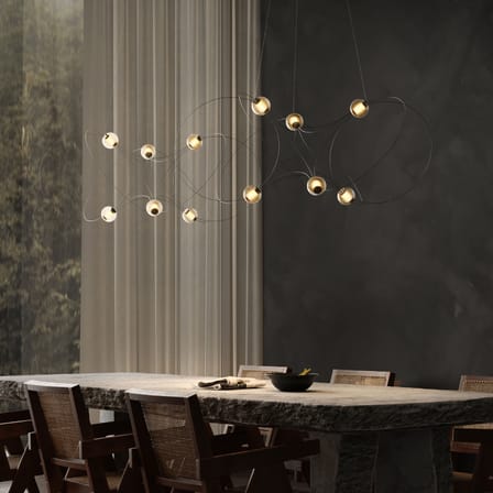 Suspension Munari 6 / LED - Ø 120 x H 45 cm / Version pré-assemblée - DCW éditions